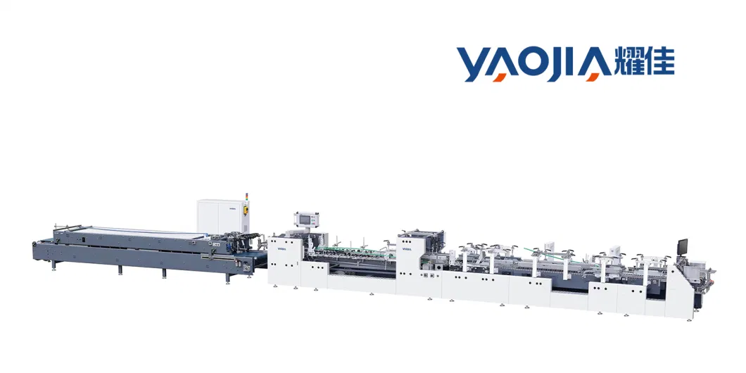 Yaojia Yjc-1200 Folder Gluing Machine Produce Crash Lock Wine Box Folding Carton Pasting Forming Machine Pizza Box Folding Gluing Machine